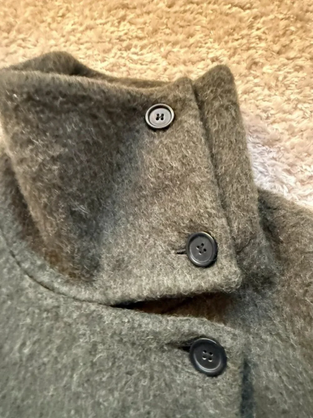 ARKET Manteco Wool Caban Peacoat Khaki Size XS